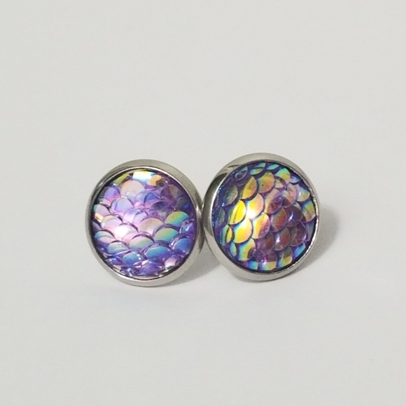 New 3/$20 Mermaid Scale Earrings 12mm